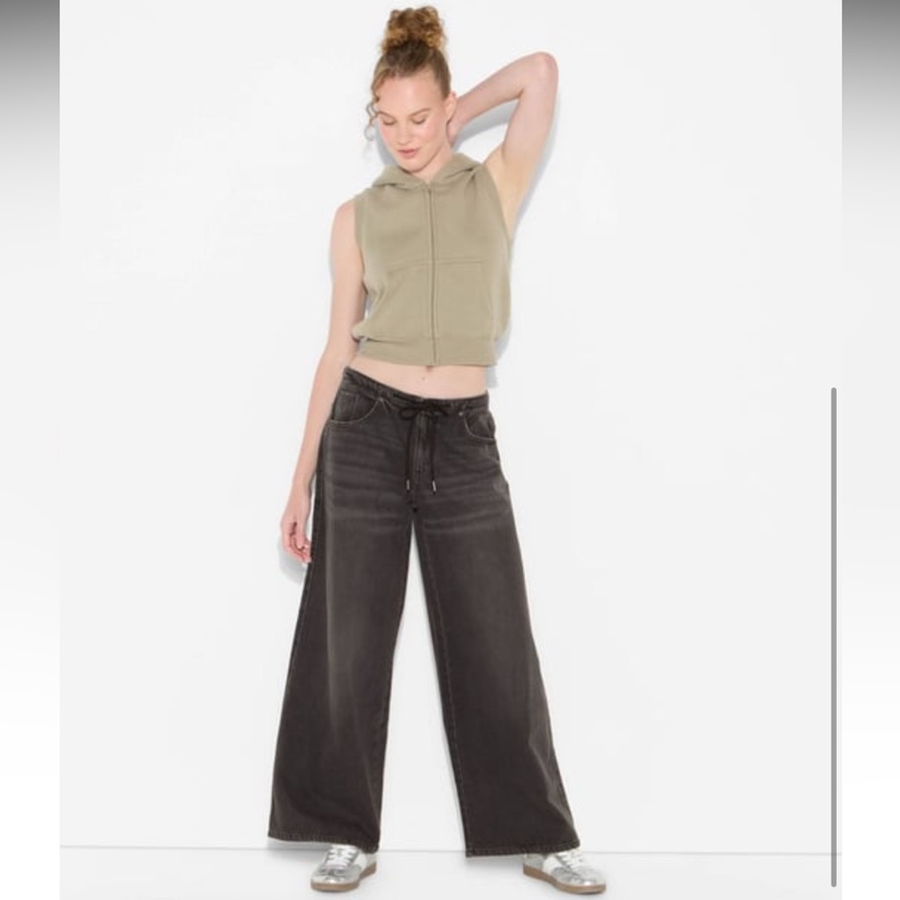 Women's Low-Rise Wide Leg Loose Jeans - Wild Fable™ Black Denim L